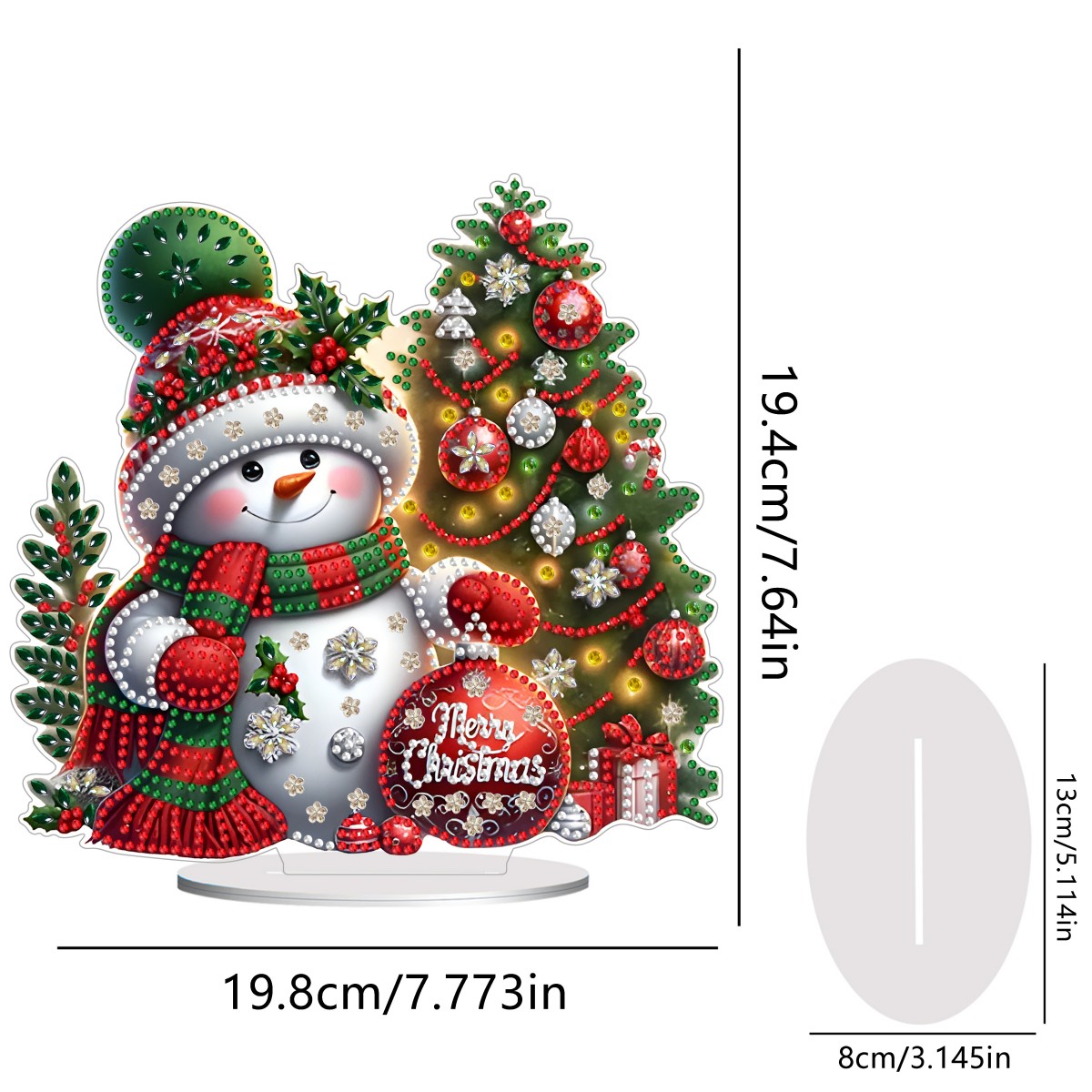 Diamond Painting Acrylic Christmas Atmosphere Snowman Desktop Kit Tabletop Decor