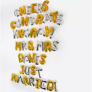 13in Air-Filled White Gold Letter Balloon (A)